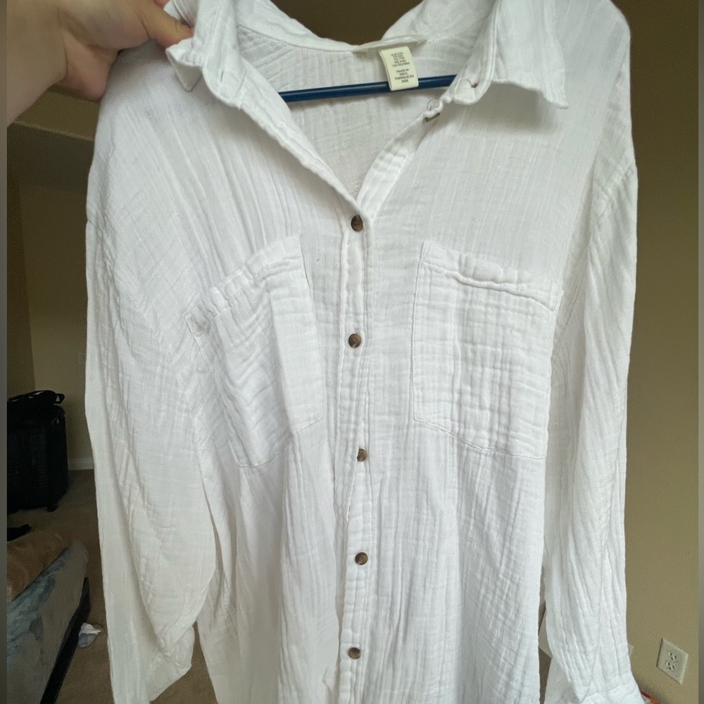 White Linen Oversized Shirt